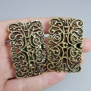 Vintage Tip Toe Gold Tone Filigree Sweater, Dress or Shoe Clips Set Of 2, Estate